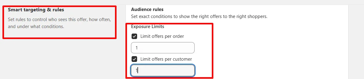 Audience limit toggles