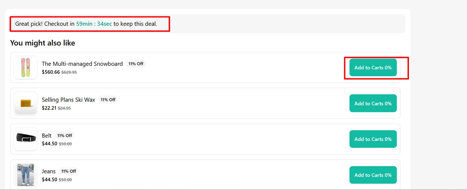 Countdown Timer On Order Status Page