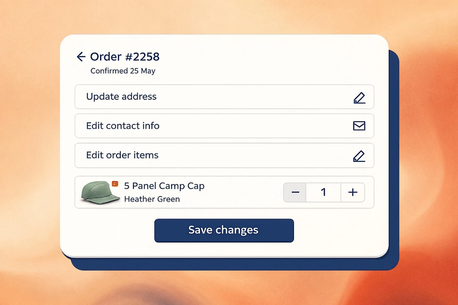 Self-Serve Edits feature preview in the Account Editor Shopify app